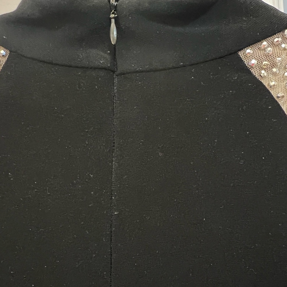 Xscape Black Dress with sheer studded contour detailing size 10 - Picture 4 of 9